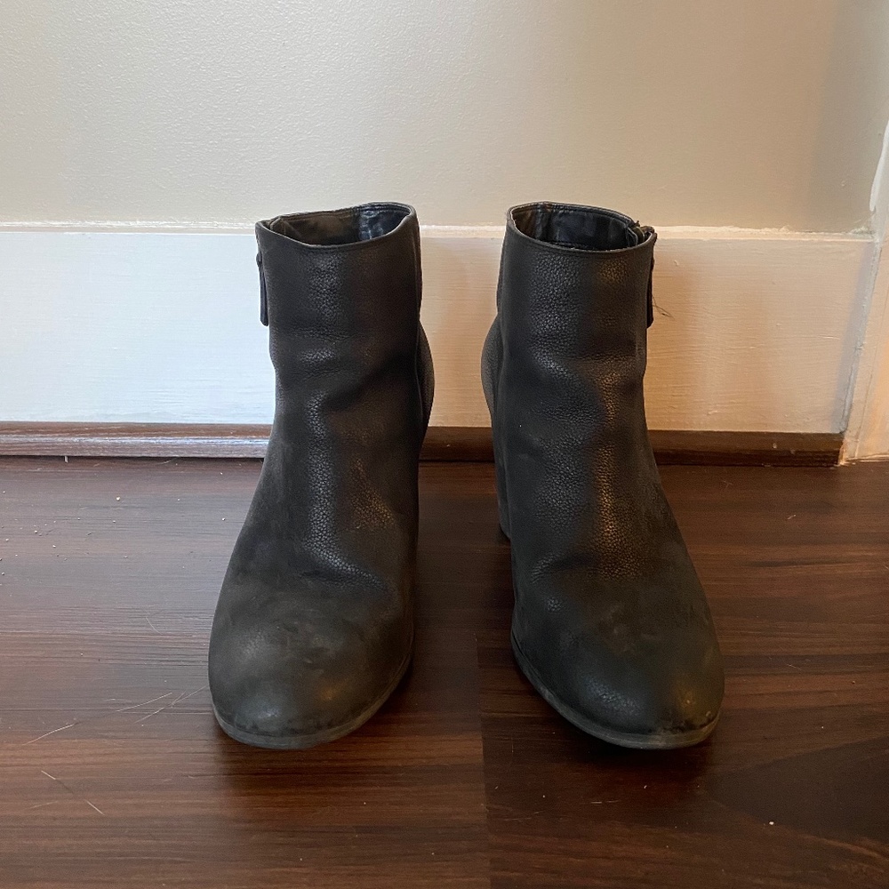Black Leather Booties